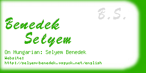 benedek selyem business card